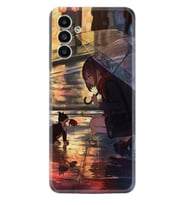 Samsung A23 A31 A32 A50 A51 A52 A53 A70 Kılıf Desenli Silikon Kız ve Kedi 1762