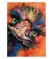Peekaboo Emu Tablo Ahşap Poster Dekoratif