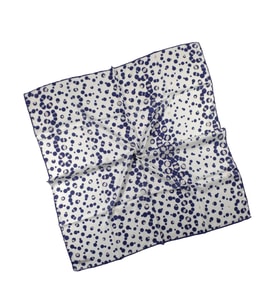Mısırlı Eşarpları Silky Cocoon Eşarp (Beyaz - Lacivert)