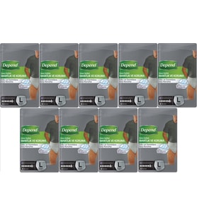 Depend Emici Külot Pants Hasta Bezi L - Büyük - Large Erkek 72 Adet (9PK*8)