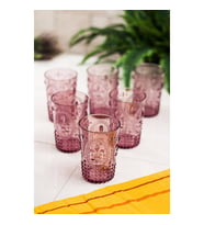 Akrilik Mürdüm 6lı Kısa Bardak & Su Meşrubat Kahve Yanı Bardağı 400 ml ( Cam Değildir )