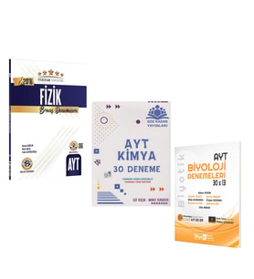 Bilgi Sarmal Yıldızlar Yarışıyor AYT Fizik Çöz Kazan Kimya ve Biyotik Biyoloji Deneme Seti 3 Kitap
