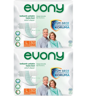 Evony Hasta Bezi Yetişkin Bel Bantlı Tekstil Yüzey L-Büyük 60 Adet (2PK*30)