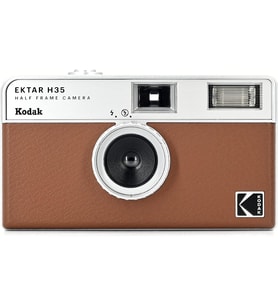 EKTAR H35 yarım formatlı film kamerası, 35 mm, tekrar kullanılabilir, odaklanma yok, hafif, kullanımı kolay (kahverengi) (film ve AAA pil teslimat kapsamına dahil değildir)