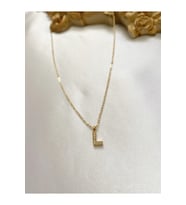 Zirkon Taşlı Minimal Gold L Harfli Kolye