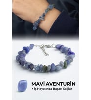 Mavi Aventurin Doğal Kırık Taş Bileklik