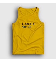 Presmono Unisex Sarı Need A Break Html Developer Yazılımcı Atlet 361439tt (Sarı)