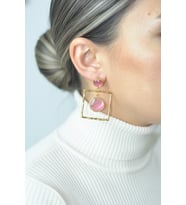Kadir Jewellery 22 Ayar Altın Kaplama Kadın Sallantılı Küpe -El İşçiliği Ve Hipoalerjenik Küpe-E85