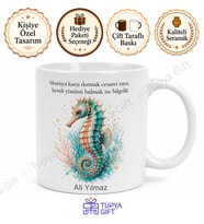Denizatı Temalı Baskılı Kupa Bardak Özel Tasarım Hediye Porselen Mug