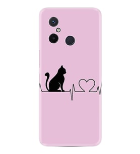 Xiaomi Redmi 12C Kılıf Resimli Desenli Baskılı Silikon Pink Cat Heart 1303