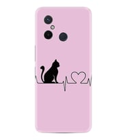 Xiaomi Redmi 12C Kılıf Resimli Desenli Baskılı Silikon Pink Cat Heart 1303