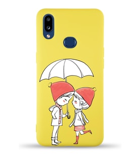 Samsung Galaxy A10s Uyumlu Lansman Kılıf Aşk Tasarımlı İçi Kadife Kapak-sarı (Şeffaf)