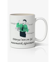 Dünyanın En İyi Matematik Öğretmeni - Öğretmenler Günü Temalı Baskılı Kupa Bardak Baskılı Kahve Kupa Bardak