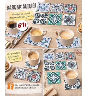 Dekoratif Desenler 11 7x7 – 6’lı Set Dekoratif Kare Tasarım