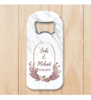 Mermer Desenli Söz, Nişan, Nikah Hatırası Temalı Uzun (dik ) Açacak Magnet