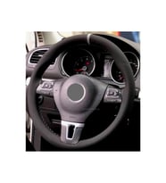 VW Polo 2004+ Uyumlu Dikmeli Direksiyon Kılıfı Alkantra Gri Yüzüklü