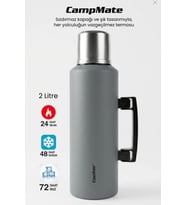 Cooker 2 Litre Kulplu Paslanmaz Çelik Kamp Termos CKR-2128 Antrasit