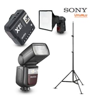 Godox V860III-S Sony Flaş Full Set (Tepe Flaş + Tetikleyici + Tripod + Softbox)