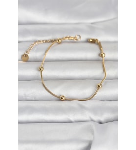 316L Çelik Gold Renk Top Zincirli Kadın Bileklik