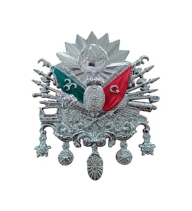 Osmanlı Devlet Arması Vidalı Kabartma Logo Büyük 12X11Cm Krom