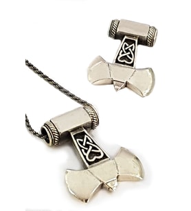 thor baltası 925 gümüş kolye ucu 
