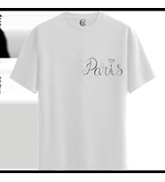 Paris Love - %100 Pamuklu Erkek Beyaz Tişört - Premium Quality (Siyah - Beyaz)