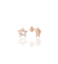 Gümüş rose zirkon taşlı gecenin yıldızları kadın küpe SGTL12660ROSE