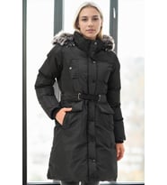 Dewberry Kadın %100 Polyester Kaban Siyah Z9774 Günlük Dış Giyim, Kazak ve Gömlek Kombini, Seyahat Gardırobu