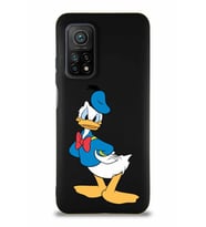 Xiaomi Mi 10T Pro Soft Premier Kapak Donald Duck-D Tasarımlı Silikon Kılıf - Siyah (Şeffaf)
