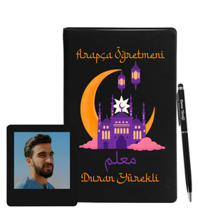 Arapça Öğretmenlerine Özel Defter Kalem & Fotoğraflı İnstagram Çerçeve Hediye Seti