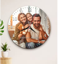 Kişiye Özel  Fotoğraflı Hediye Ahşap  Duvar Saati 30 CM