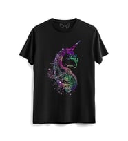 Unıcorn Dijital Baskılı Siyah Tshirt