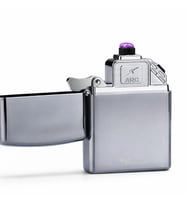 Valkyrie USB Şarjlı Elektronik Çakmak 4 Elektrotlu X Tip Mor Arc Rüzgar Geçirmez, Alevsiz Silver