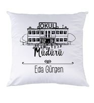 Biresimden Okul Müdürüne Öğretmenler Günü Hediyesi İsimli Yastık
