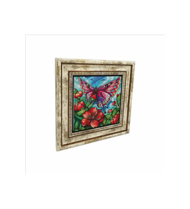 Kelebek Baskılı Taş Tablo 25X25
