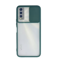 Vivo Y11s Kılıf Palm Buzlu Kamera Sürgülü Silikon - Yeşil