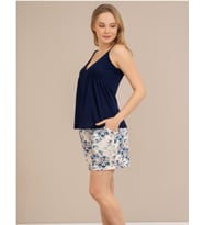 Baha Perfect Club Kadın İp Askılı Şortlu  Pijama Takımı 4367 - 1 Adet (Lacivert)