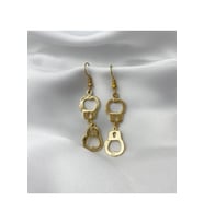 Gold Kelepçe Figürlü Polis Küpe