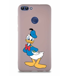 Huawei P Smart Soft Premier Kapak Donald Duck-D Tasarımlı Silikon Kılıf - Pudra (Şeffaf)
