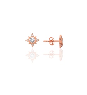 Gümüş rose zirkon taşlı kuzey ışığı kadın küpe SGTL12658ROSE