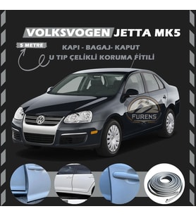 Volksvogen Jetta Mk5 Oto Araç Kapı Koruma Fitili 5metre Parlak Gri Renk