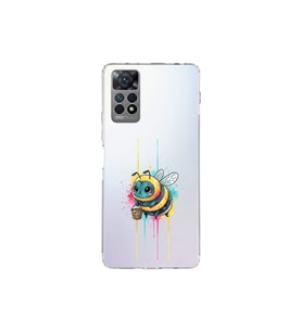 Redmi Note 11 Pro ile uyumlu Splash arı tasarımlı şeffaf silikon kılıf