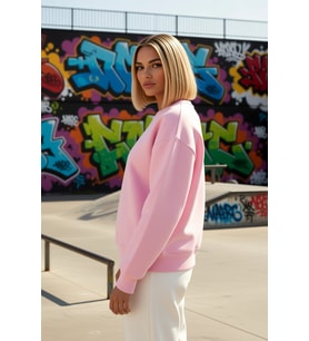 Kadın Bisiklet Yaka Düşük Kol Regular Kalıp Örme Sweatshirt Fonksiyonel Dayanıklı Kaliteli
