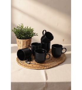 Keramika Mat Siyah Ekinoks Kupa 10 Cm 6 Adet 956