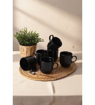 Keramika Mat Siyah Ekinoks Kupa 10 Cm 6 Adet 956