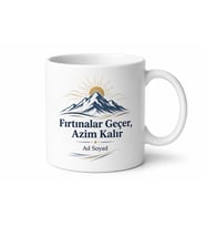 Asla Vazgeçme Temalı Kahve Kupası Motivasyon Baskılı Kupa Bardak Hediye