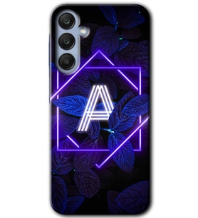 Galaxy A25 Kılıf HD Desen Baskılı Kılıf - Dark Neon Yaprak A Harfi