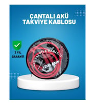 Mey İthalat® 1200 Amper Akü Takviye Kablosu 2 Metre İzoleli Bakır Uçlu