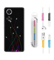Huawei Nova Y70 Y90 Nova 9 SE  Kılıf Kablo Koruma Spiral Silikon Line Planet 1736