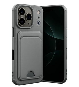 iPhone 17 Pro Max Kelvin Kartvizitli Silikon - Gri